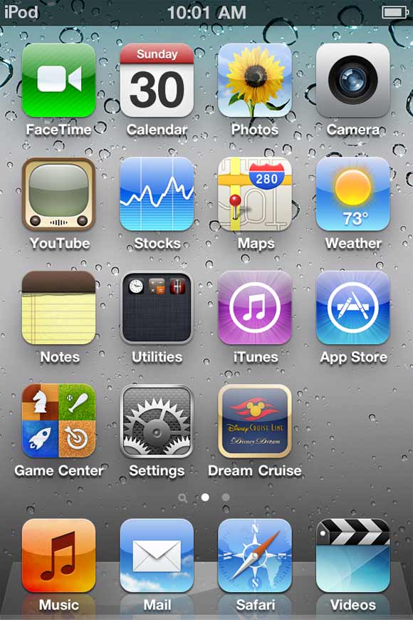 Home screen with Dream Cruise app icon