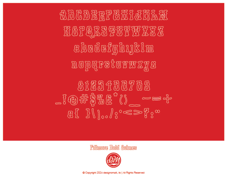 Fillmore Bold Outline character set
