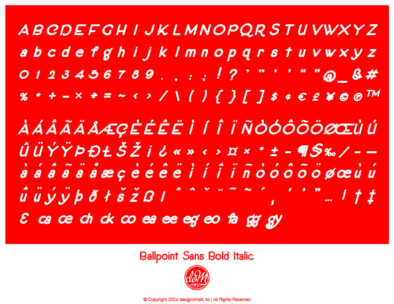 Ballpoint Sans Bold Italic